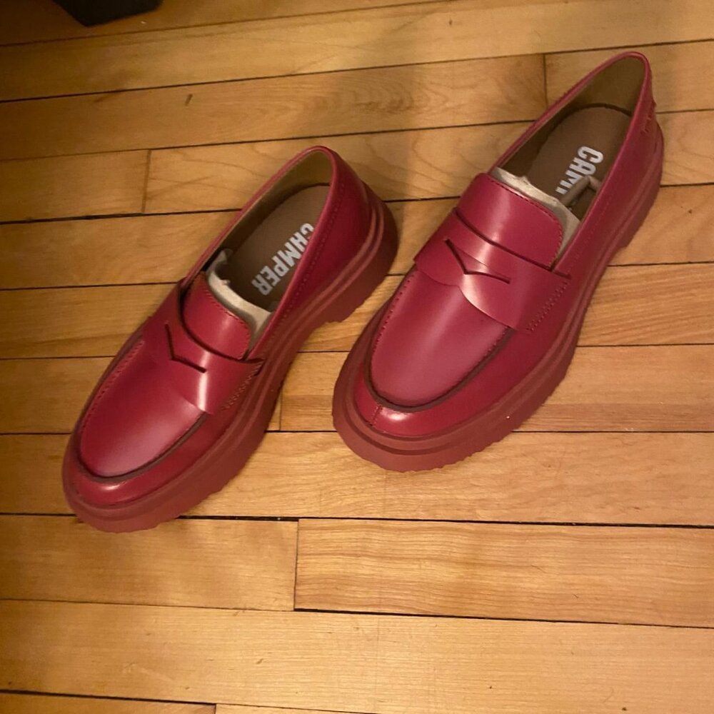 Camper Loafers in Read Leather Like New - Picture 2 of 2